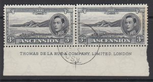 ASCENSION, Scott 44A, used imprint pair