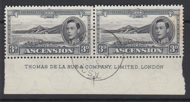 ASCENSION, Scott 44A, used imprint pair