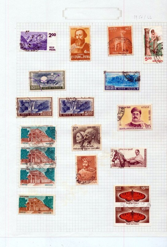 INDIA QV/1960 Used on Pages (Aprx 100 Items) (IGM 1657 