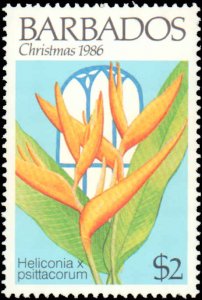 Barados #693-696, Complete Set(4), 1986, Flowers, Christmas, Never Hinged