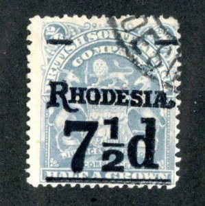 1909 Rhodesia Sc#90 used ( 1713 BCX2 )