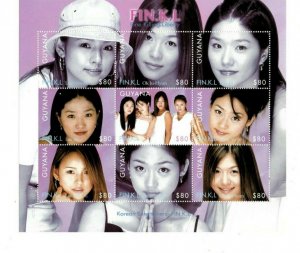 Guyana - 2000 - FIN.K.L - Taiwanese Pop Girl Group - Sheet of Nine - MNH