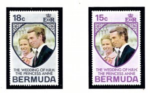 Bermuda 302-03 MNH 1973 Princess Anne Wedding