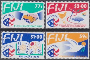 FIJI Sc# 680-3 CPL MNH SET of 4 - 25th ANN PEACE CORPS in FIJI