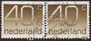 Netherlands 1976 Sc#549, SG#1229 #40 Sepia Numeral Coil Pr USED