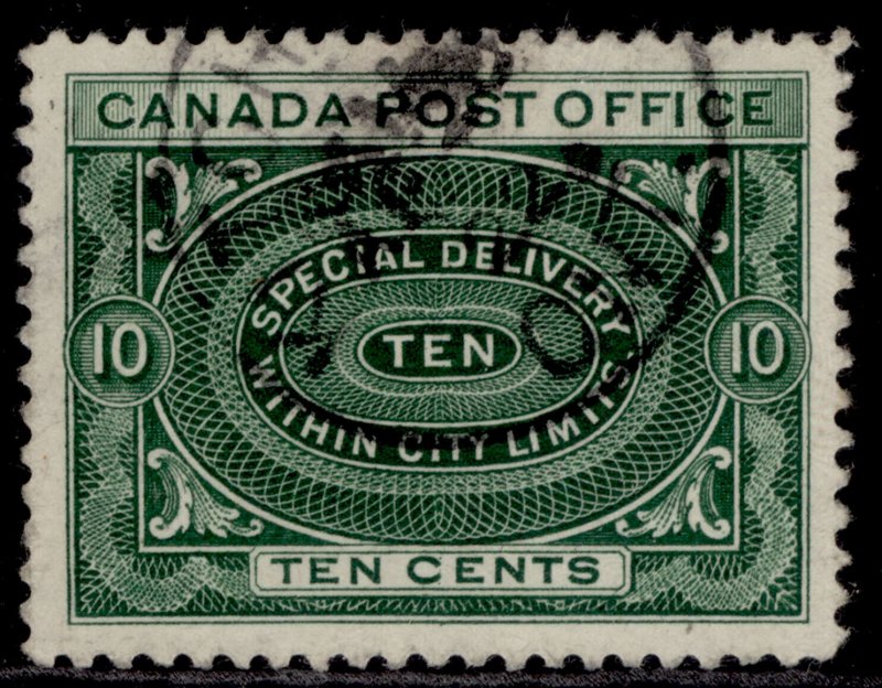 CANADA QV SG S3, 10c yellowish-green, FINE USED. Cat £21. CDS