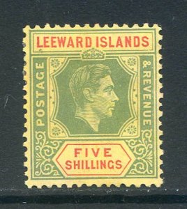 Leeward Islands 5/- Grenn & Red/Yellow SG112 Mounted Mint