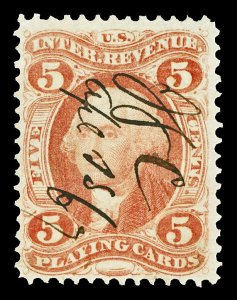 Scott R28c 5c Playing Cards Used F-VF Cat $40