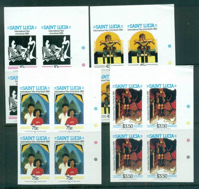 St Lucia 1985 Intl. Youth year IMPERF Traffic Light Blks 4 MUH lot68616