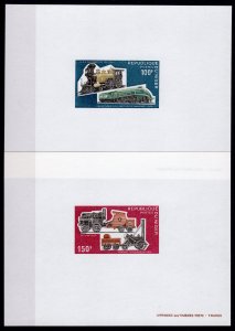 Niger 1974 Sc#298/301 LOCOMOTIVES 4 Deluxe Souvenir Sheets IMPERFORATED MNH