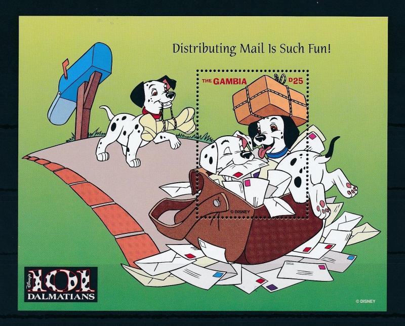 [22406] Gambia 1997 Disney Dogs 101 Dalmatians Distributing mail MNH