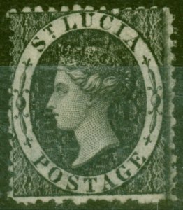 St Lucia 1864 (1d) Intense Black SG11a Fine Mtd Mint