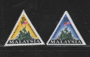 MALAYSIA #31-32  1966  NATIONAL MONUMENT    MINT  VF NH  O.G