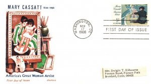 1966 FDC - Mary Cassatt Great Woman Artist - Jackson Cachet - F24981