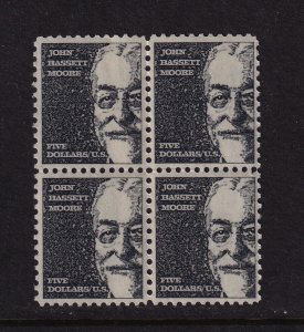 1966 John Bassett MOORE $5 Sc 1295 MNH untagged block of 4 (D