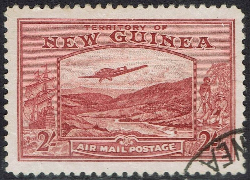 NEW GUINEA 1939 BULOLO AIRMAIL 2/- USED