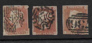 Doyle's_Stamps: British 1p Red Brown Imperf Group of Stamps; Scott #3, cv $97.50