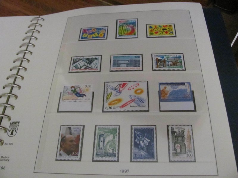 FRANCE MNH 1994-2000 LINDNER ALBUM COMPLETE W/SS &  BOOKLETS (95)