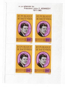 Upper Volta 1964 President John F Kennedy Sheet Sc C19a MNH C4