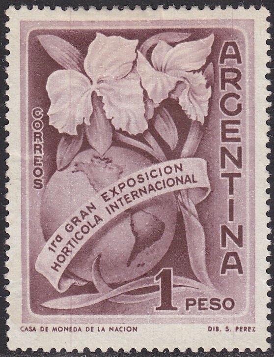 Argentina 680 Orchids and Globe 1959