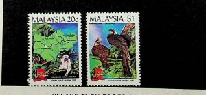 MALAYSIA Sc 411-12 NH ISSUE OF 1989 - PARK - BIRDS