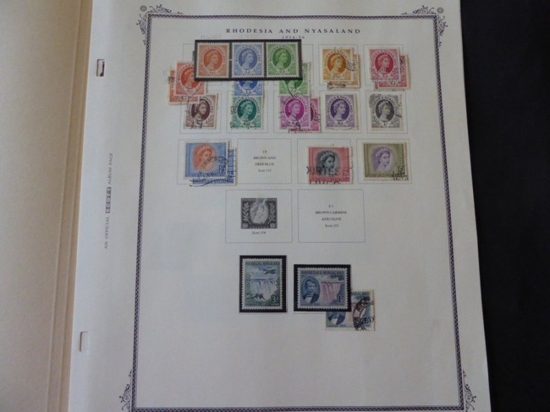 Rhodesia and Nyasaland 1954-1963 Stamp Collection on Scott Specialty Alb Pgs