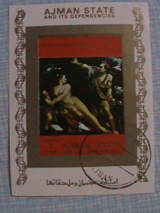 ​AJMAN STATE STAMP: 1973- FAMOUS PAINTING- CTO STAMPS-RARE VERY RARE