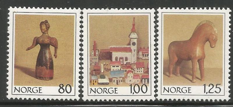 NORWAY, 738-740, MNH, WOODEN