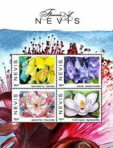 Nevis 2017 - Flowers of Nevis - Sheet of 4 Stamps - MNH