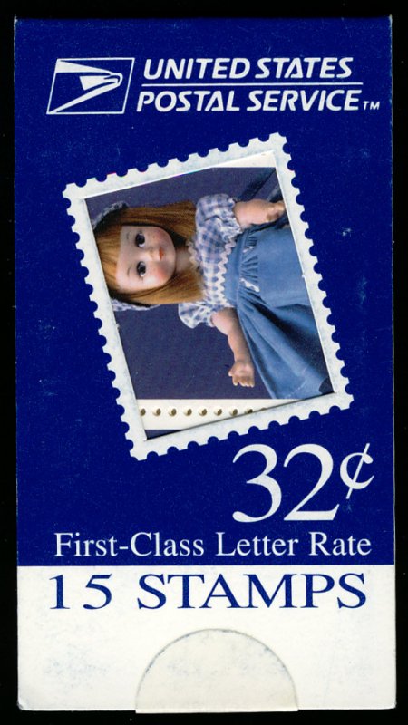 US #3151 BK266 MAKE-SHIFT BOOKLET, Dolls, VF/XF mint never hinged, Fresh, Tou...