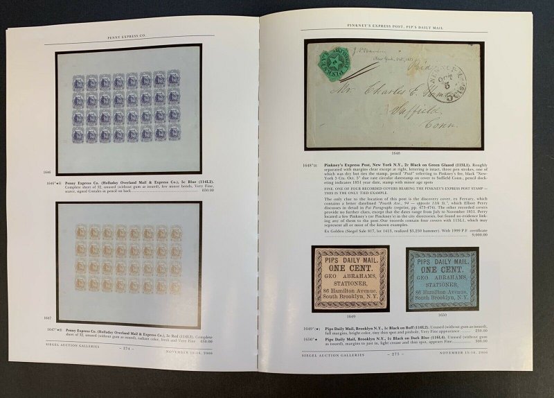 Edgar Kuphal, U.S. Carriers & Locals, R. A. Siegel, Sale 925, Nov. 15-16, 2006 