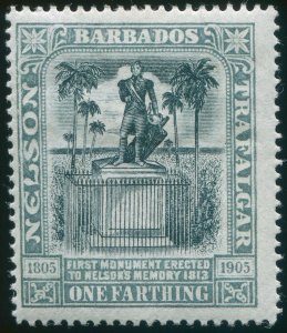 Barbados 1906 ¼d black & grey Thick paper SG145 unused