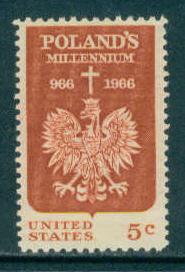 1313 5c Polish Millennium Fine MNH