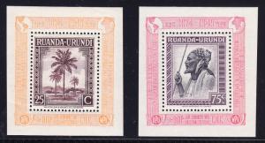 Ruanda-Urundi 1941 72a, 76a, 77a, & 83a Small Sheets  Belgian Post VF/NH/Mint