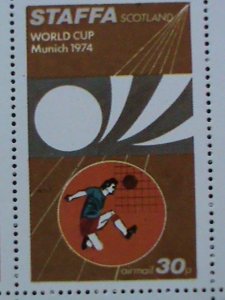 STAFFA-SCOTLAND-1974-PROMOTION-WORLD CUP SOCCER MUNICH'74 MNH S/S -EST.$12