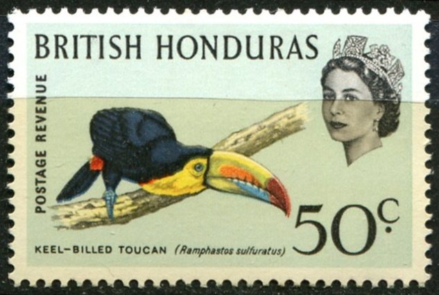 British Honduras Sc#175 MH/Unused, 50c pl bl, Birds (1962)