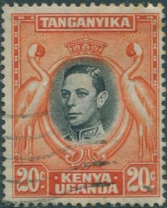 Kenya Uganda and Tanganyika 1938 SG139ba 20c deep black and deep orange KGVI cra