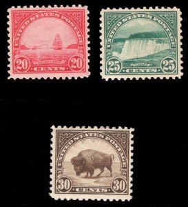 MOMEN: US STAMPS #567-569 MINT OG NH VF+ LOT #82984*