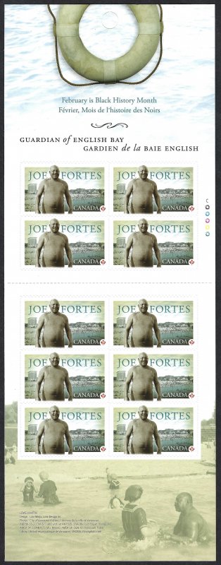 Canada #2620a P Joe Fortes (2013). Booklet of 10 stamps. MNH