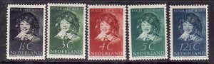 Netherlands-Sc#B98-102- id7-unused LH semi-postal set-laughing Child-1937-