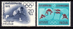 India 1972 Olympic Games Complete Mint MH Set SC 554-555