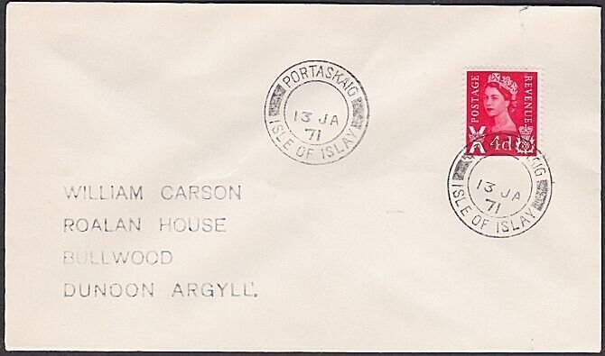 GB SCOTLAND 1971 cover PORT ASKAIG / ISLE OF ISLAY cds.....................a4269