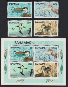 Bahamas Pintail Egret Booby Whistling Duck Birds 4v+MS 1981 MNH SG#589-MS593