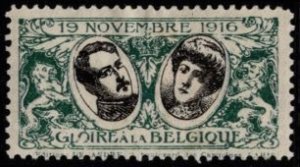 1914 WW One France Delandre Poster Stamp Glory To Belgium November 19, 1916