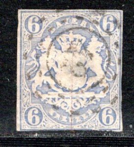 German States Bavaria Scott # 17, used