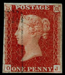 SG8, 1d red-brown PLATE 68, FINE USED. Cat £32. 4 MARGINS. OJ