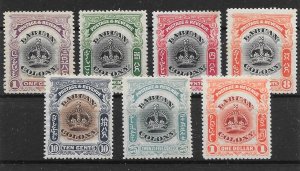 LABUAN SG117a/28a 1902-3 PERF 14½-15 DEFINITIVE SET OF 7 MTD MINT