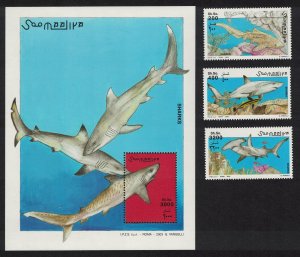 Somalia Sharks 3v+MS 2003 MNH