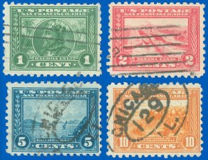 U.S.A. SCOTT #401-#404, Panama-Pacific Lot, Used-F/VF, Sound! SCV $97.50 (SK)