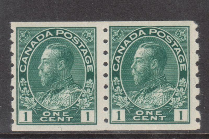 Canada #125 Never Hinged Mint Coil Pair